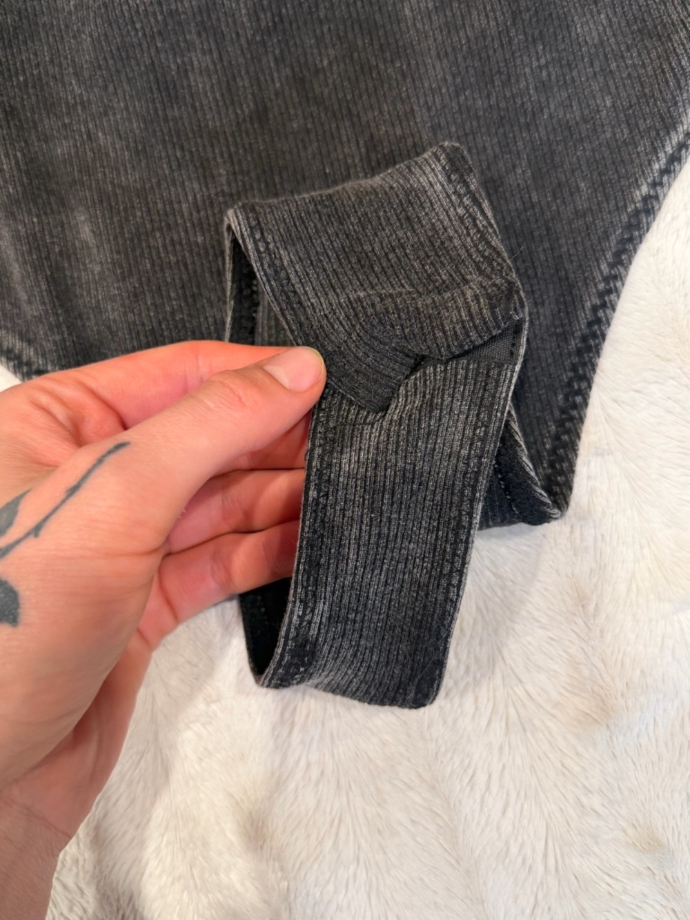 Black Ribbed Bodysuit - Picture 3 of 4